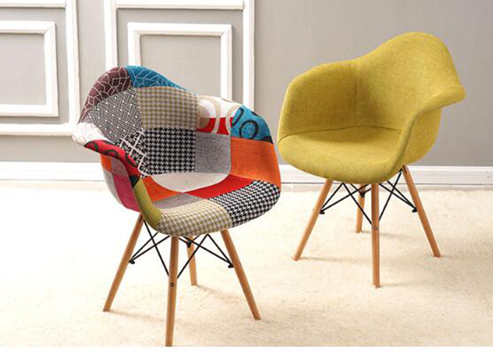  Wear Resistant Patchwork Dining Chair , Upholstered Dining Room Chairs With Arms Manufactures