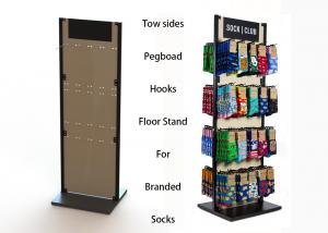 Customized MDF Branded Display Stands Wood Floor Stands For Socks Manufactures