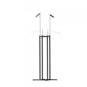  Chrome 4 Way Black Metal Clothing Display Rack With Sloped Tube Manufactures