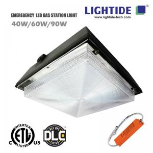  DLC Premium LED Gas Station Light w/Emergency Back, 90W, 100-277VAC, 90 min Emergency Time Manufactures