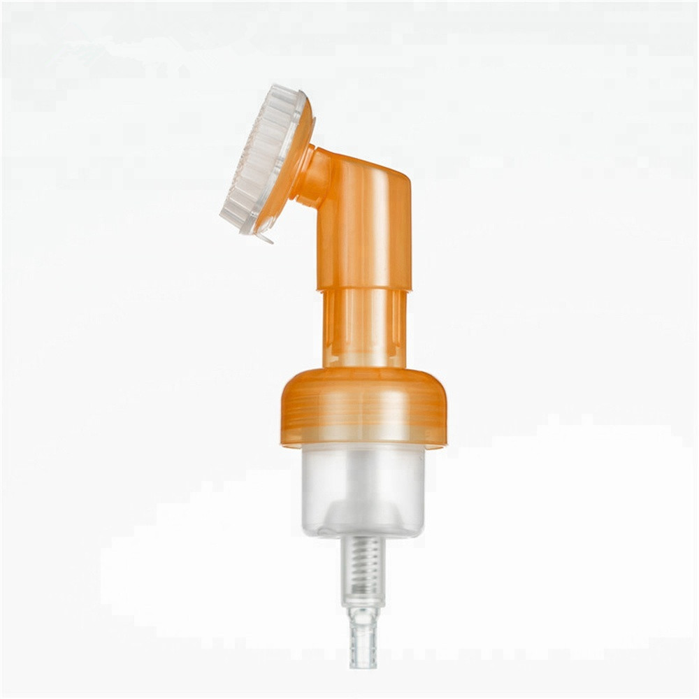  Solid Orange Reusable Foaming Soap Dispenser With Soft And Food Grade Silicone Brush Manufactures