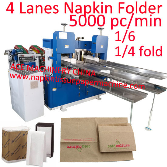  High Speed Multi Size Paper Napkin Machine With 4 Decks Double Embossing And Double Jumbo Rolls Manufactures