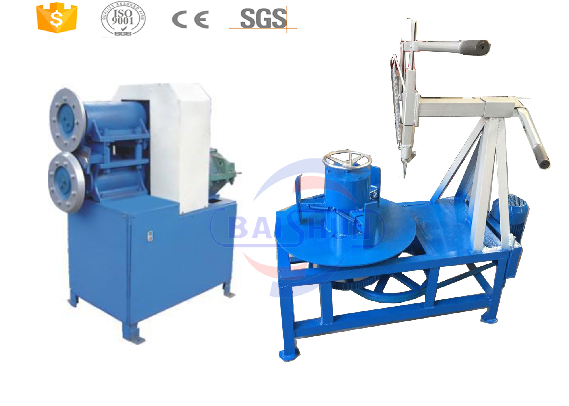  Plastic Scrap Rubber Tires Recycling Machine With Powerful Engine CE Certificate Manufactures