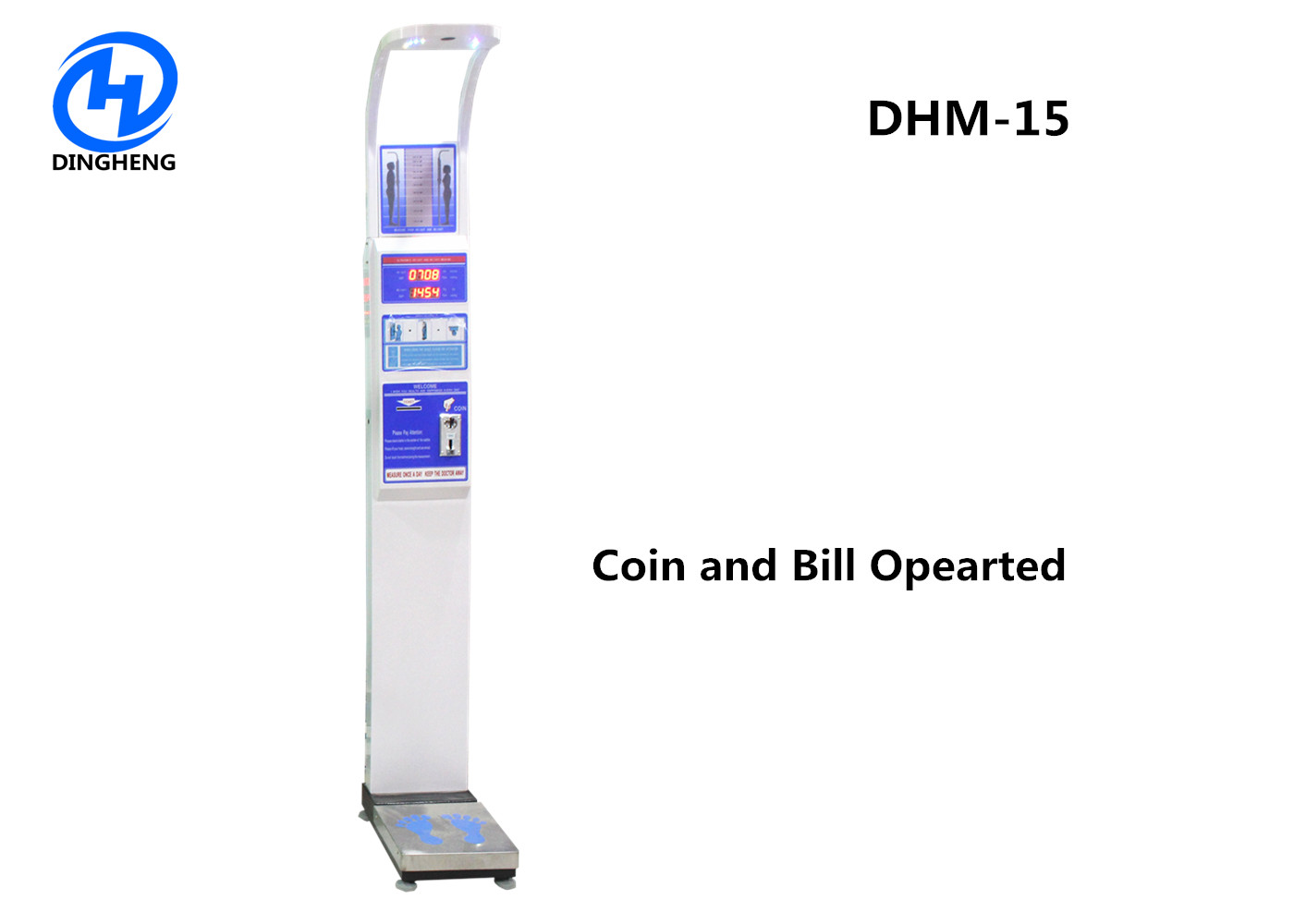  Stainless Steel Coin Operated Medical height weight scales with BMI and printer Manufactures