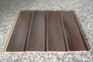  Wood Grain Strip Laminated PVC Wall Panel 3D Effect Self - Fire Extinguishing Manufactures