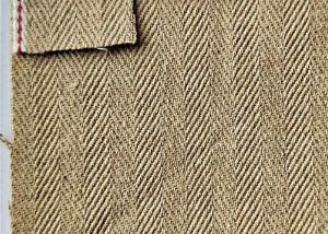  Classic Brown Herringbone Denim Fabric , Twill Jeans Cotton Spandex Denim Fabric Manufactures