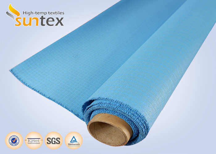  0.8 Mm Or OEM Blue Fire / Heat Resistant Fiberglass Cloth To Europe 1000 G/Sqm Manufactures