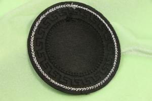  3D Black Medusa Circle Patch Silver Metallic Embroidery Sequins PU Puff Patch For T Shirt Pants Shoes Manufactures