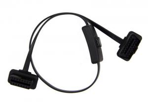  Flat Ribbon Obd2 Extension Cord With Switch , Obd Extension Lead Manufactures
