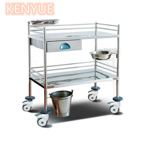  Stainless Steel Two Layers Hospital Treatment Trolley / Medicine Crash Cart Manufactures
