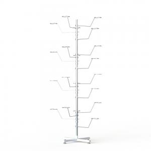  Chrome Adjustable 20 Hooks Tree Display Stand For Hats Caps Display Rack Manufactures