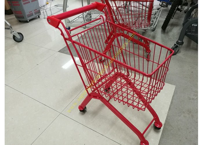  Kids Model Supermarket Shopping Cart / Red Color Shopping Trolley For Kids Manufactures