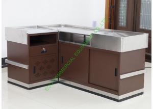  Grocery Store Checkout Cash Register Wrap Counter Steel Coffee Reception Counter Desk Manufactures