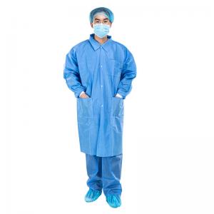  Disposable Dustproof Experimental SMS Non Woven Protective Gown Manufactures