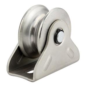  Stainless Steel Sliding Gate Wheel 4" 101.6mm U And V Groove Double Bearings Manufactures