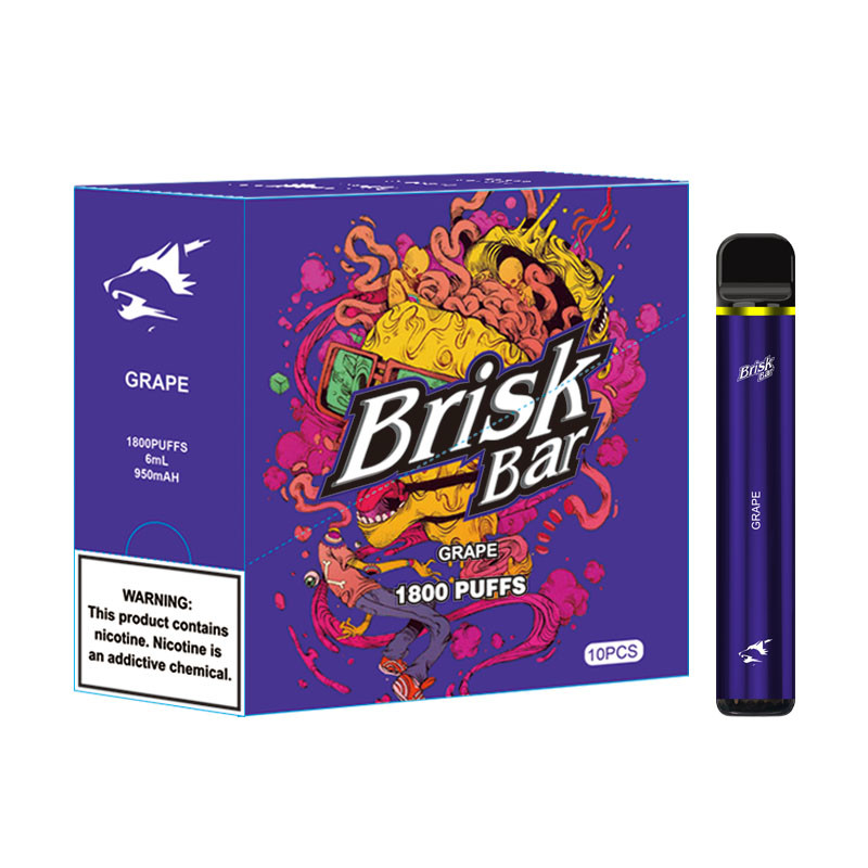  Brisk bar Grape cigarette Disposable Vapes Device Pod Kit 2000 Puffs 6ml Manufactures