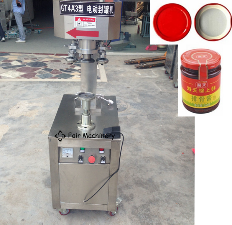  60HZ 3PH Plastic Bottle Sealing Machine , SGS 3PH Tin Can Seamer Machine Manufactures