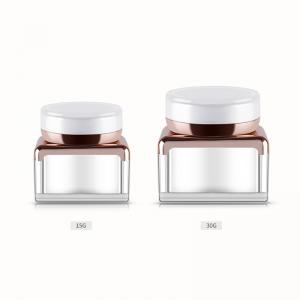 UV Coating Square Acrylic Empty Cosmetic Jars For Luxury Eye Cream And Serum Manufactures