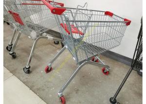  Removable Wheeled Supermarket Shopping Cart / Steel Wire Carts With PVC Wheels Manufactures