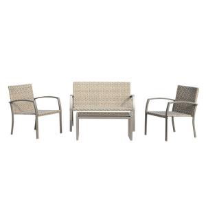  4 Piece Durable Multiple Colors Chair Rattan Outdoor Dining Set CE Approval Manufactures
