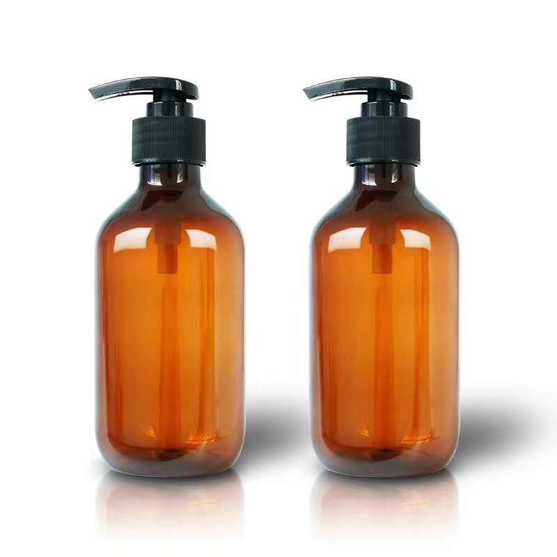  Lightweight Cosmetic Lotion Bottles / Shampoo Amber Cosmetic Bottles 10fl.oz 300ml Manufactures