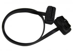  Black Obd2 Extension Cable Right Angle Male 24V To Female Flat Extension Cord Manufactures