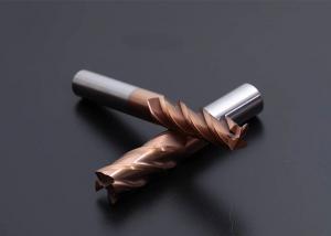  HRC55 Golden Color 4 Flute Long Shank Square End Mill Cutter 1/4 Inch Coating Manufactures
