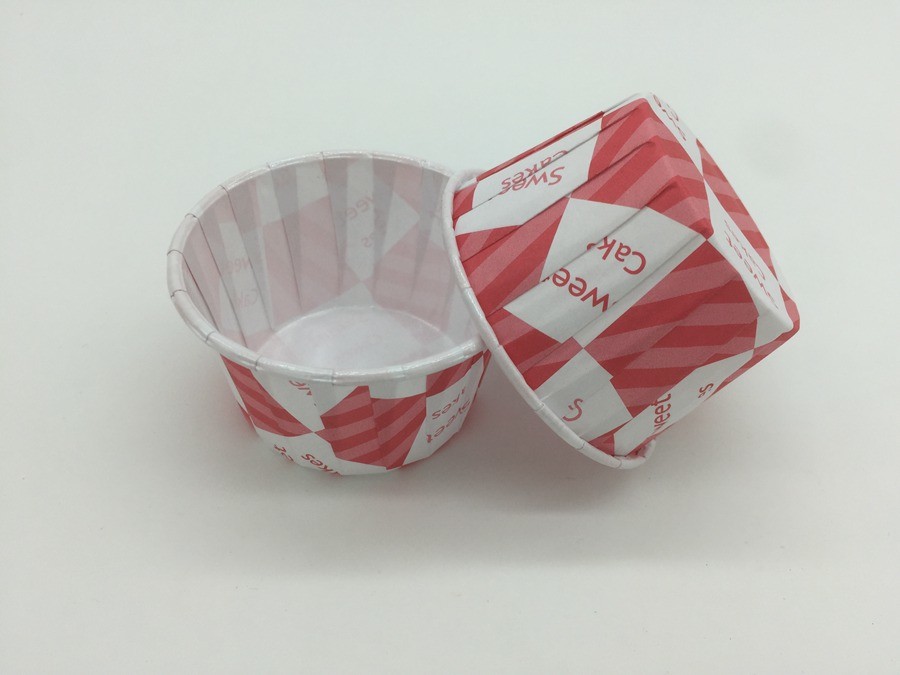  Stitching Color Red And White Baking Cups , Cupcake Paper Cases Mini Birthday Cake Holder Manufactures
