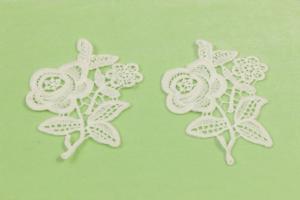  Dainty White Floral Lace Applique OKEO TEX 100 Approved Multiapplication Manufactures