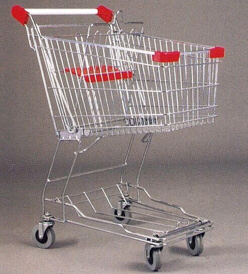  Mini Steel Mesh Supermarket Shopping Cart Zinc Plated 60 Litres Manufactures