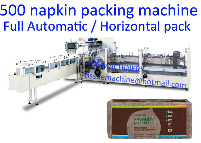  500 Napkins / Pack Horizontal Tissue Paper Packing Machine Manufactures