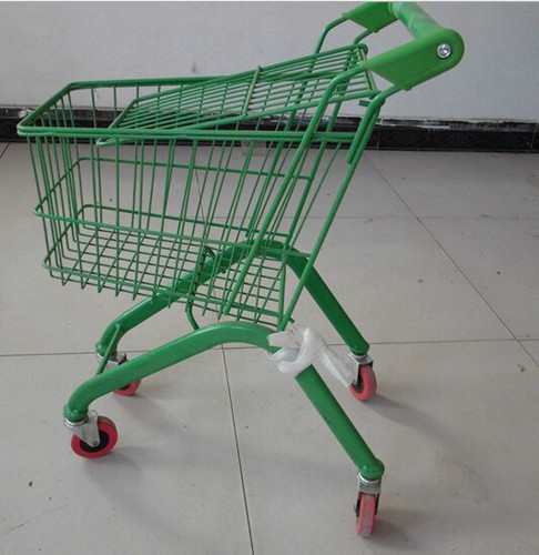 Colorful European Child Size Metal Shopping Cart Wire Basket Trolley 460×330×630 mm Manufactures