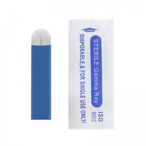  Blue 0.2mm 18U Nano Microblading Needles Eyebrow Permanent Makeup Pins Manual Blade Manufactures