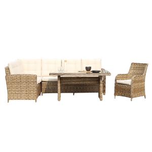  H840mm W550mm Wicker Sofa Set , Rattan Outside Sofa For Living Room Manufactures