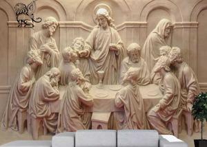  Marble Last Supper Jesus Relief Wall Sculpture Catholic Religious Handcarved Wall Decoration Manufactures