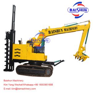  5-8T Crane Auger Pole Erection Machine Drilling Rig Mounted On Tractor For Telegraph Manufactures