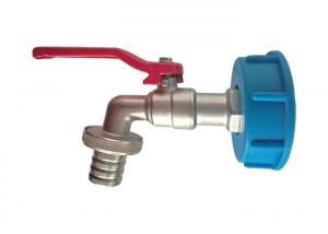  Outdoor Brass Ball Tap with Plastic IBC Blue Adaptor Manufactures