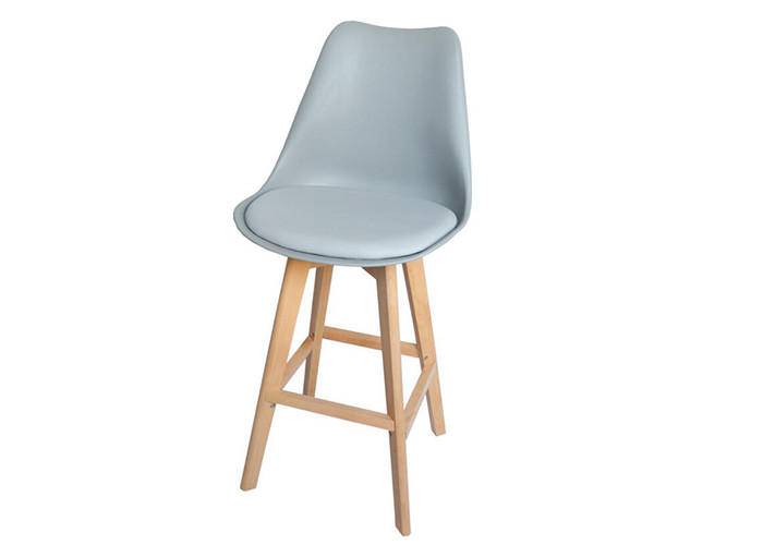  Minimalism Cafe Shop Plastic Bar Stool Chair With Beech Wooden Leg Manufactures