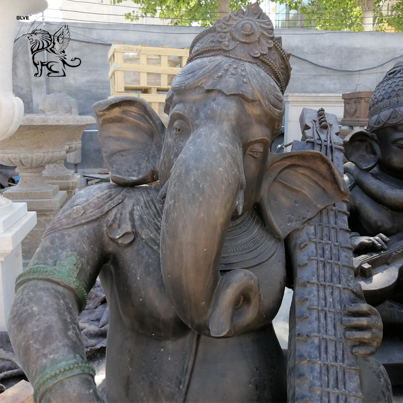  BLVE Bronze Lord Ganesha Sculpture Vinayagar Ganapati Ganesh Statue Hindu God Metal Life Size Indian Religious Manufactures