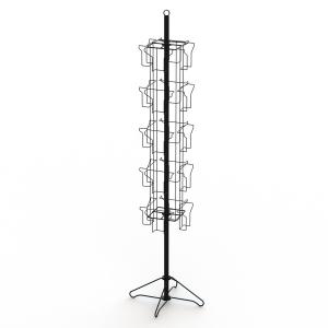  Wire Base Spinner Pockets Rotatable Black Metal Book Display Stand Manufactures