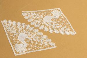  Peacock Lace Applique Fabric By The Yard Geometric Pattern OEM Available Manufactures