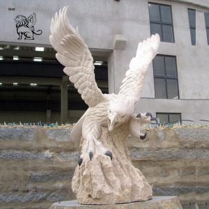  BLVE White Marble Eagle Statues Stone Garden Animal Hawk Sculpture Large Home Decor Outdoor Manufactures
