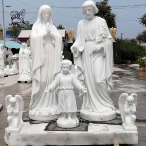  Marble Holy Family Statues Catholic Religious Natural Stone Hand Carving Church Decor Manufactures
