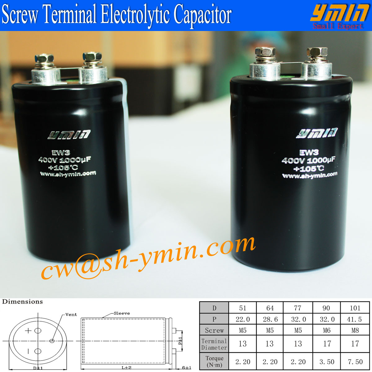  400V 1000uFCapacitor Super Long Life High Power Supply Screw Terminal Aluminum Electrolytic Capacitor Manufactures