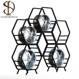  Metal Tube Frame Tyre Storage Rack Combined Hexagon Shape Manufactures
