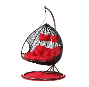  Wicker SGS 150Kgs Capacity Double Hanging Rattan Chair With Metal Stand Manufactures