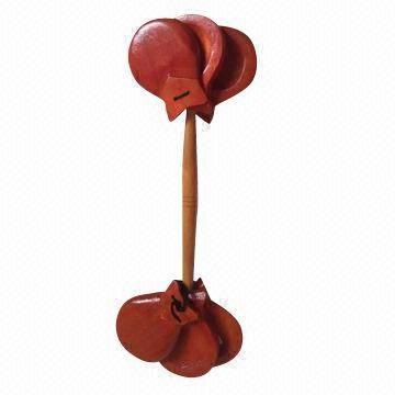  Wooden Handle Sleigh Bells, Double Set Manufactures