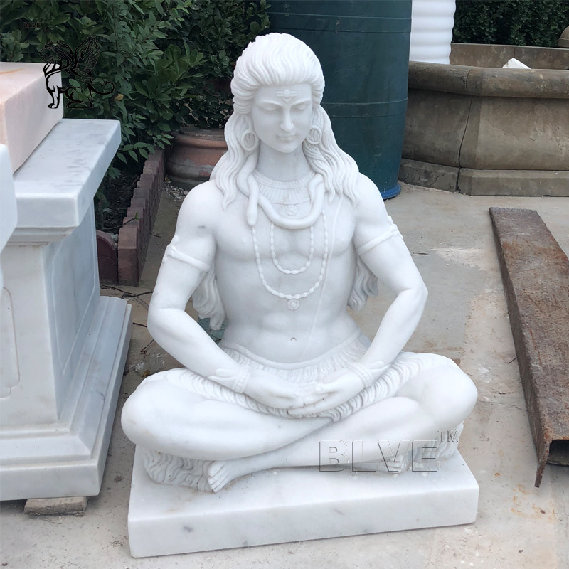  Marble Shiva Statue White Stone Buddha Sculpture Hindu God Home Decor Manufactures