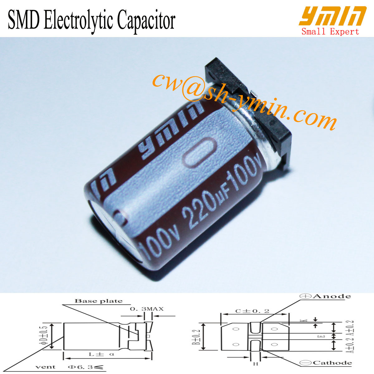 Buy cheap 105°C 6000 - 8000 Hours 220uF 100V SMD Capacitor SMD Aluminum Electrolytic from wholesalers