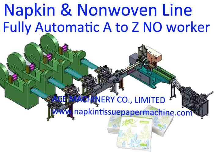  500 Sheet / Min 240x240mm  Napkin Production Line Manufactures